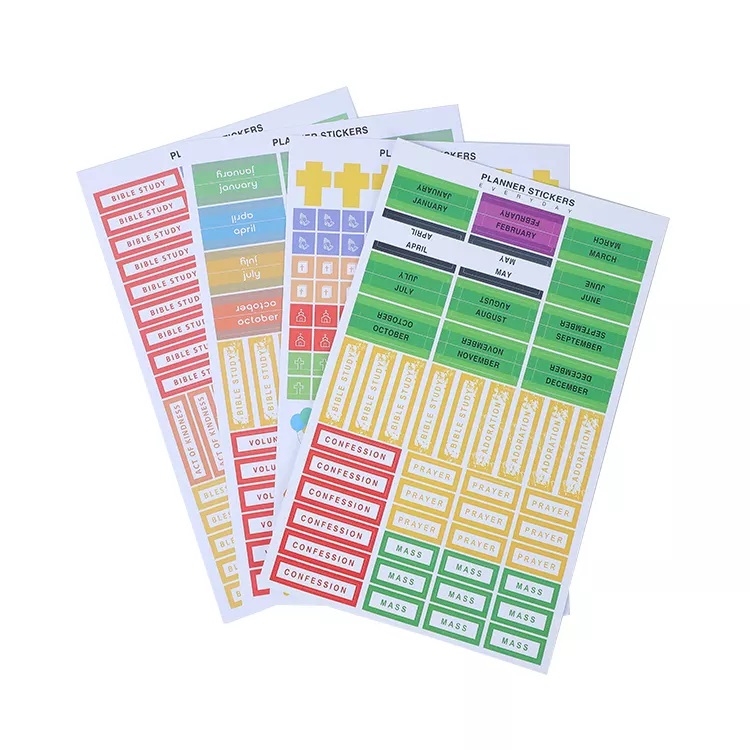 CUSTOM printed a4a5 PVC sticker label stickers planner stickers Paper Stickers