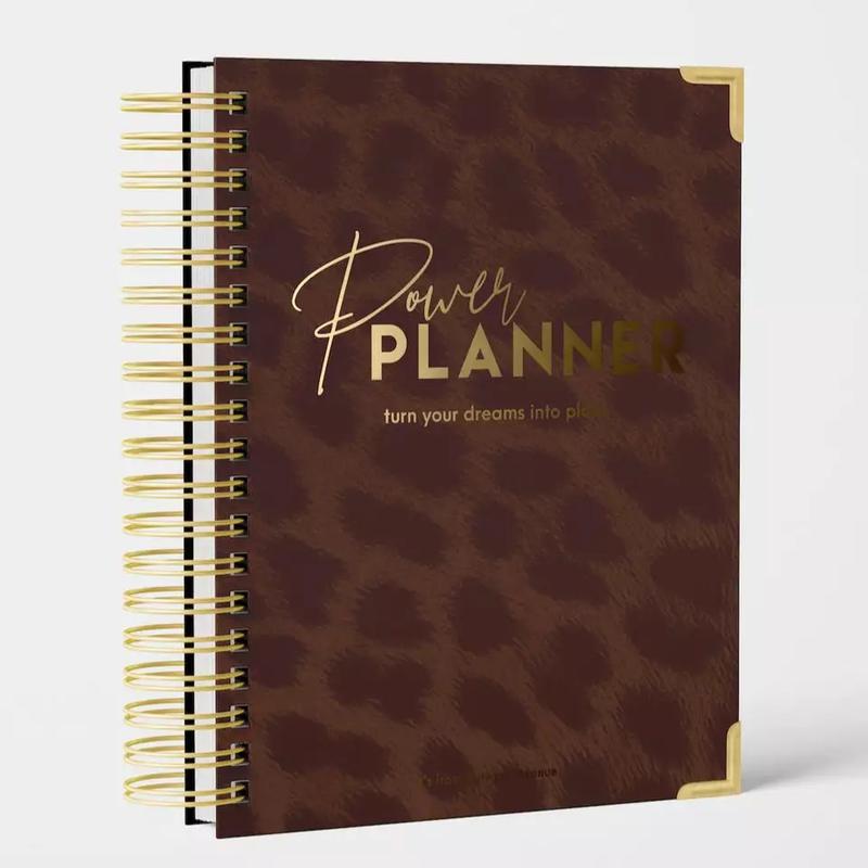 Pink Cover Golden Spiral Planner Notebook
