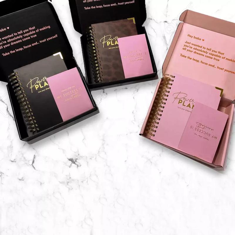 Pink Cover Golden Spiral Planner Notebook
