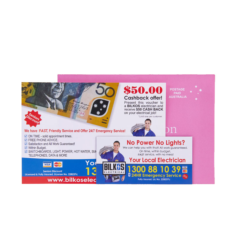 LIUSHUN PRINTING Fridge magnet business card with DL paper flyer and envelope packing