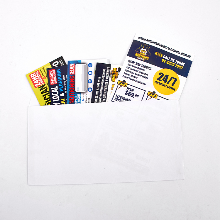 LIUSHUN PRINTING Fridge magnet business card with DL paper flyer and envelope packing