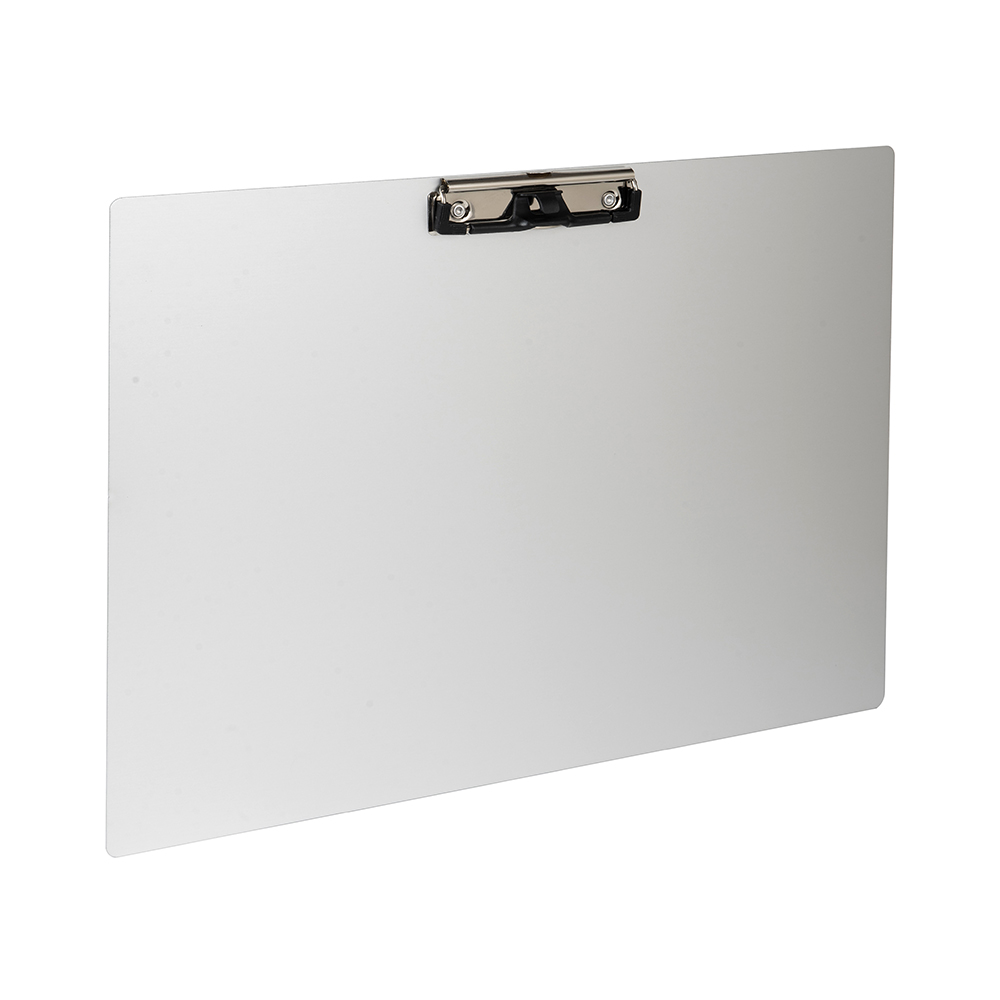 Three Clip Aluminum 11x17 Clipboard Metal Stainless Hangable Clipboards with Pen Holder