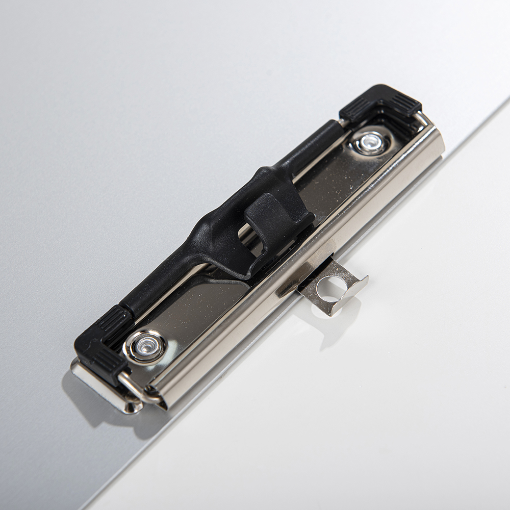 Three Clip Aluminum 11x17 Clipboard Metal Stainless Hangable Clipboards with Pen Holder