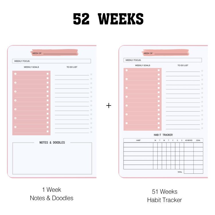 LIUSHUN A5 Spiral Undated Weekly Schedule Planner
