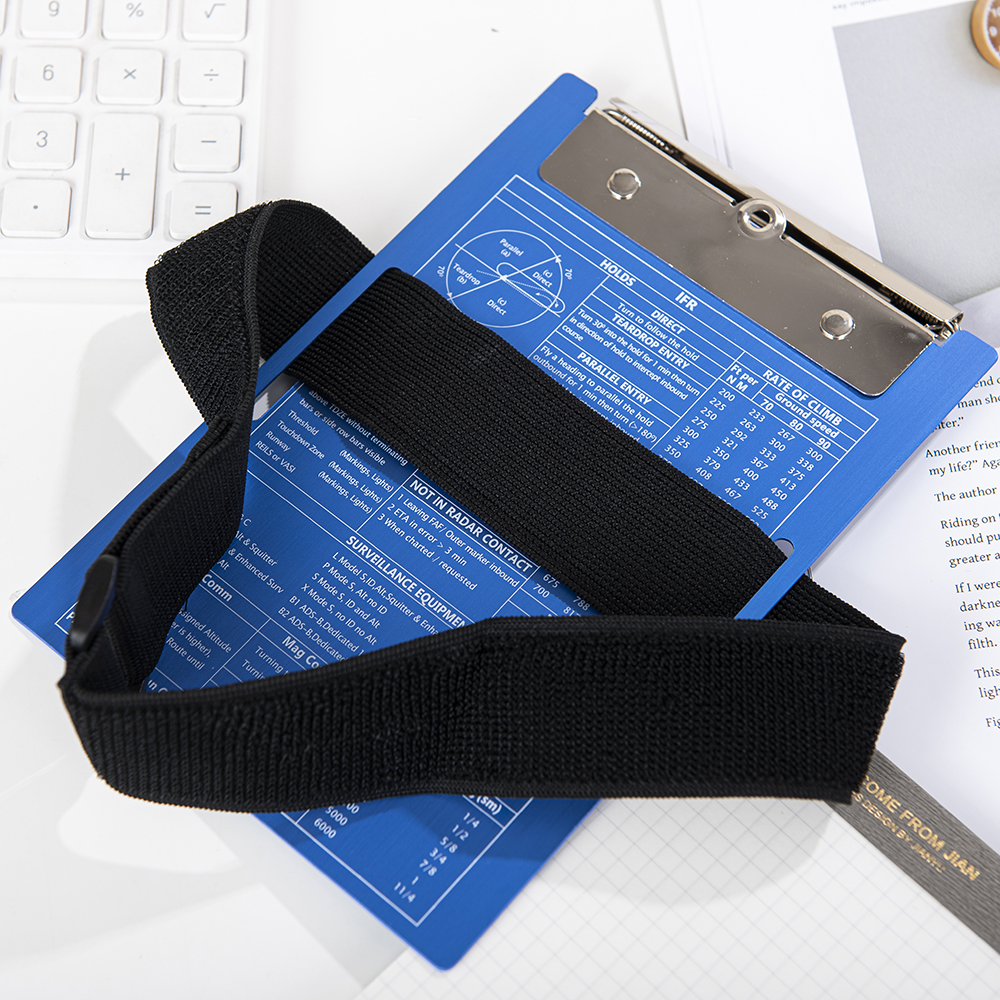 A5A6 size custom printed pilot clipboard with printing and elastic band for pilot and student