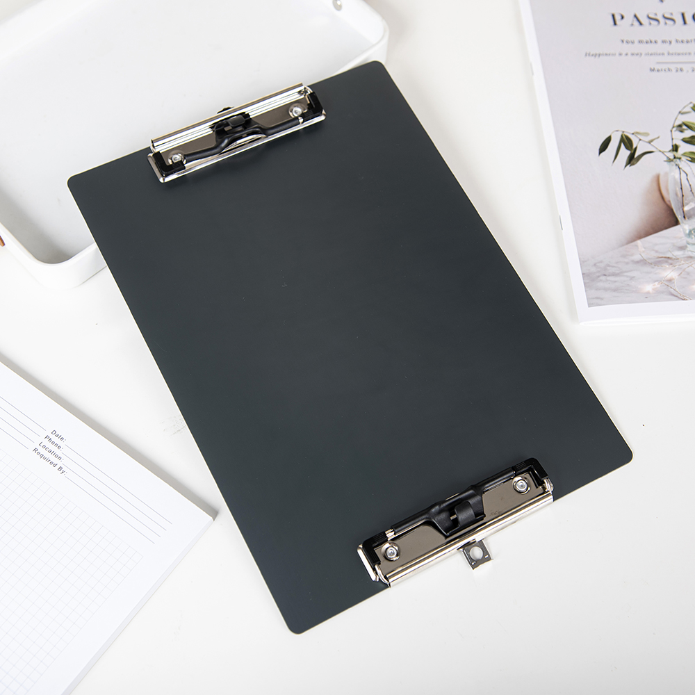 a4 Aluminum Metal Clipboard Sturdy Stainless Hangable with Pen Holder Double Clip Board Size Letter