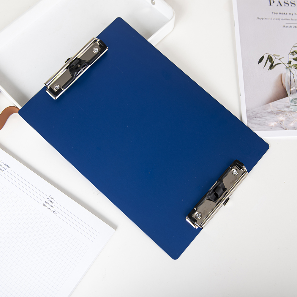 a4 Aluminum Metal Clipboard Sturdy Stainless Hangable with Pen Holder Double Clip Board Size Letter