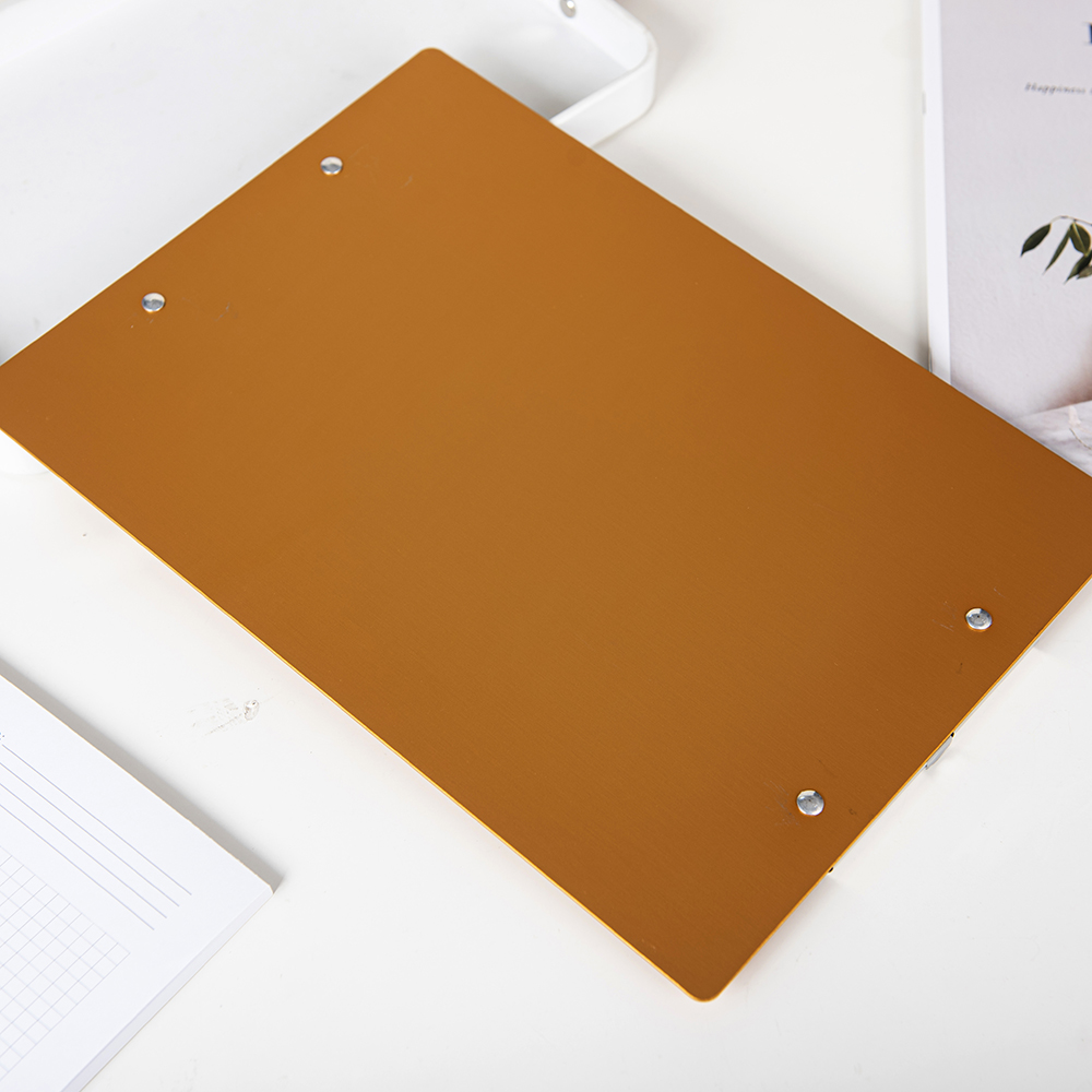 a4 Aluminum Metal Clipboard Sturdy Stainless Hangable with Pen Holder Double Clip Board Size Letter