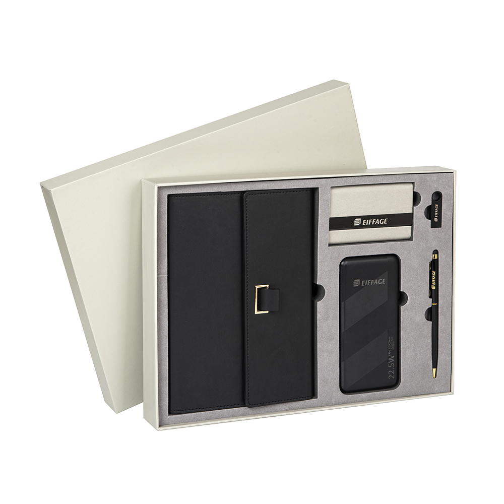 LIUSHUN Custom logo from pu leather notebook with pen and box stationery Gift Set