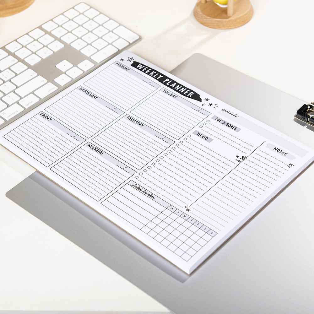 Custom LOGO A4A5A6 size hardcover desk paper planner notepad Weekly Planner Notepad Tear Off