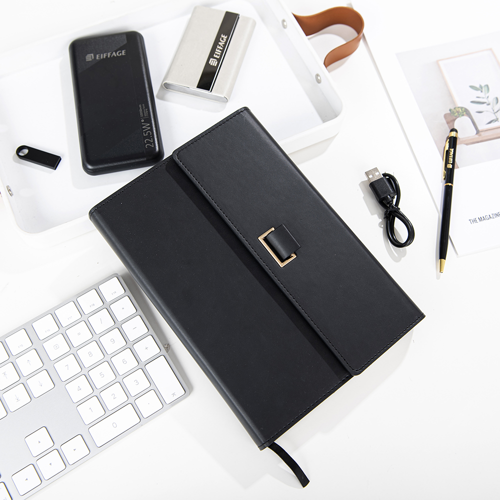 LIUSHUN Custom logo from pu leather notebook with pen and box stationery Gift Set