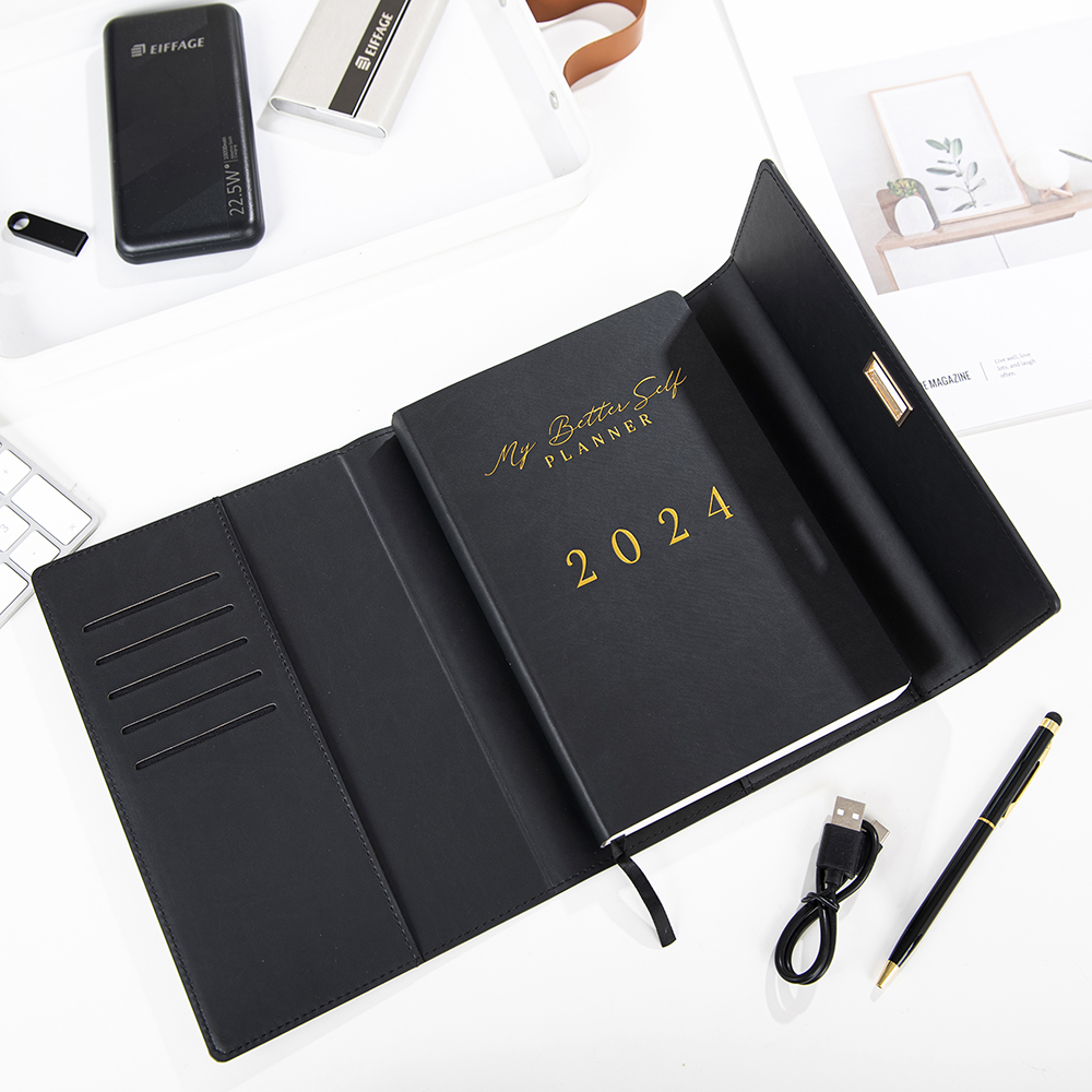 LIUSHUN Custom logo from pu leather notebook with pen and box stationery Gift Set