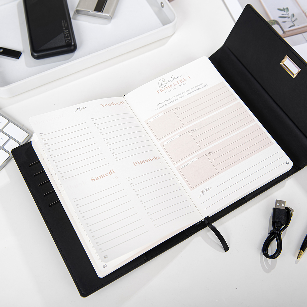 LIUSHUN Custom logo from pu leather notebook with pen and box stationery Gift Set