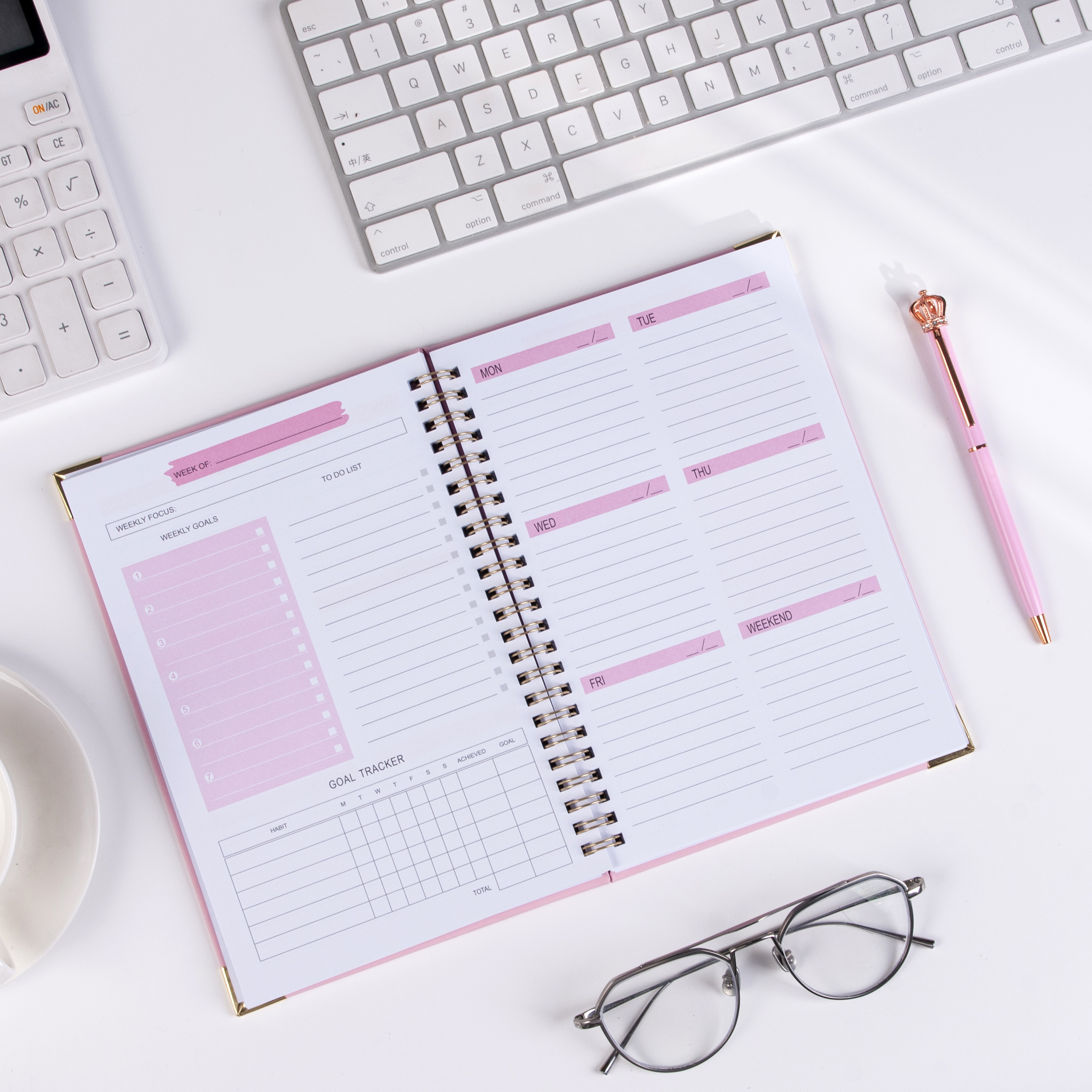 LIUSHUN A5 Spiral Undated Weekly Schedule Planner