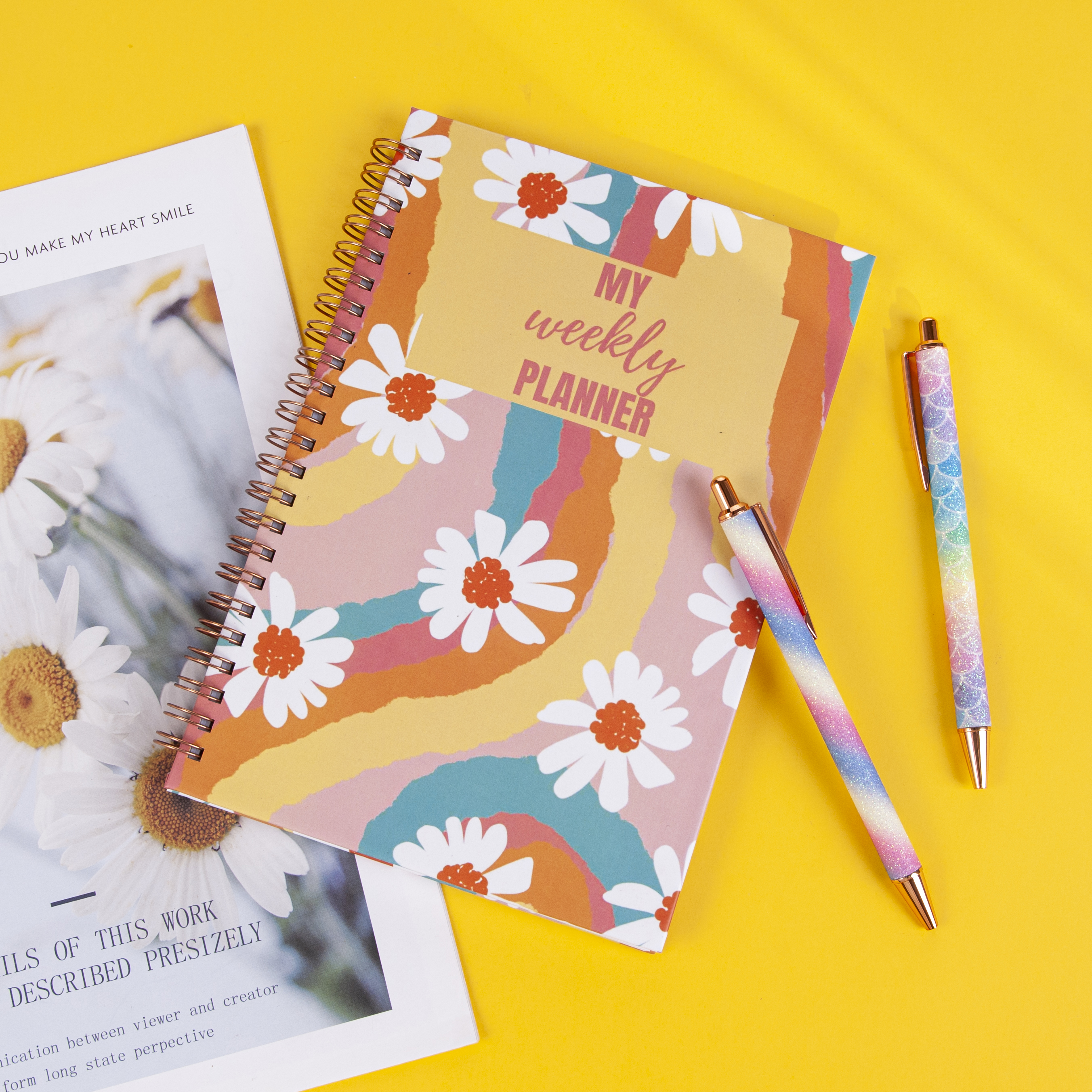 LIUSHUN Custom printing A4A5 Spiral Binding Personalized Hardcover Daily/weekly Diary Planner