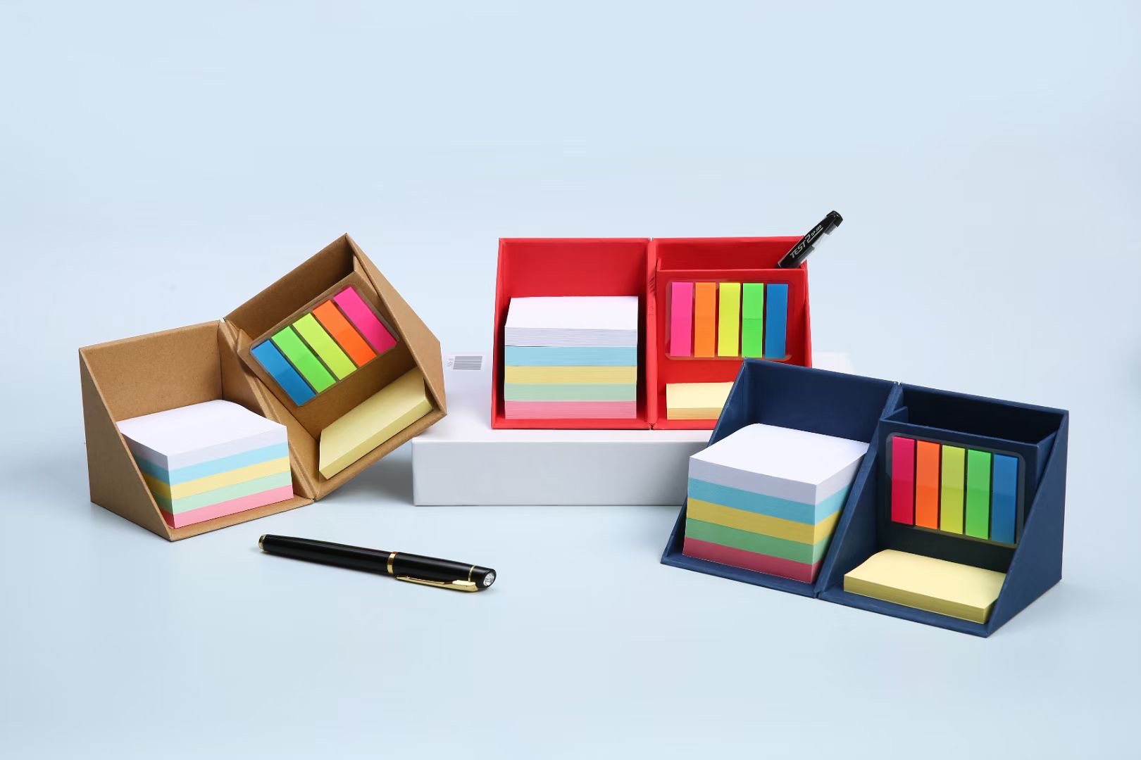 Custom logo Desk pad box packing with notepad and sticky note for office use