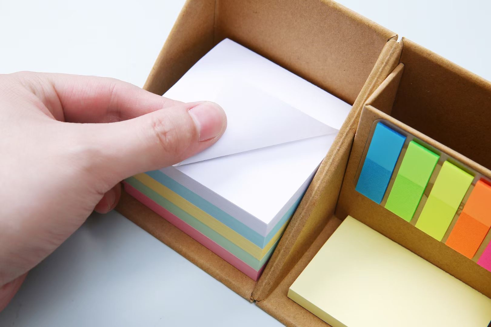 Custom logo Desk pad box packing with notepad and sticky note for office use