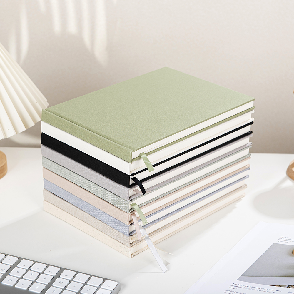 A5 Linen Cover Hardcover Dotted Journal Notebook