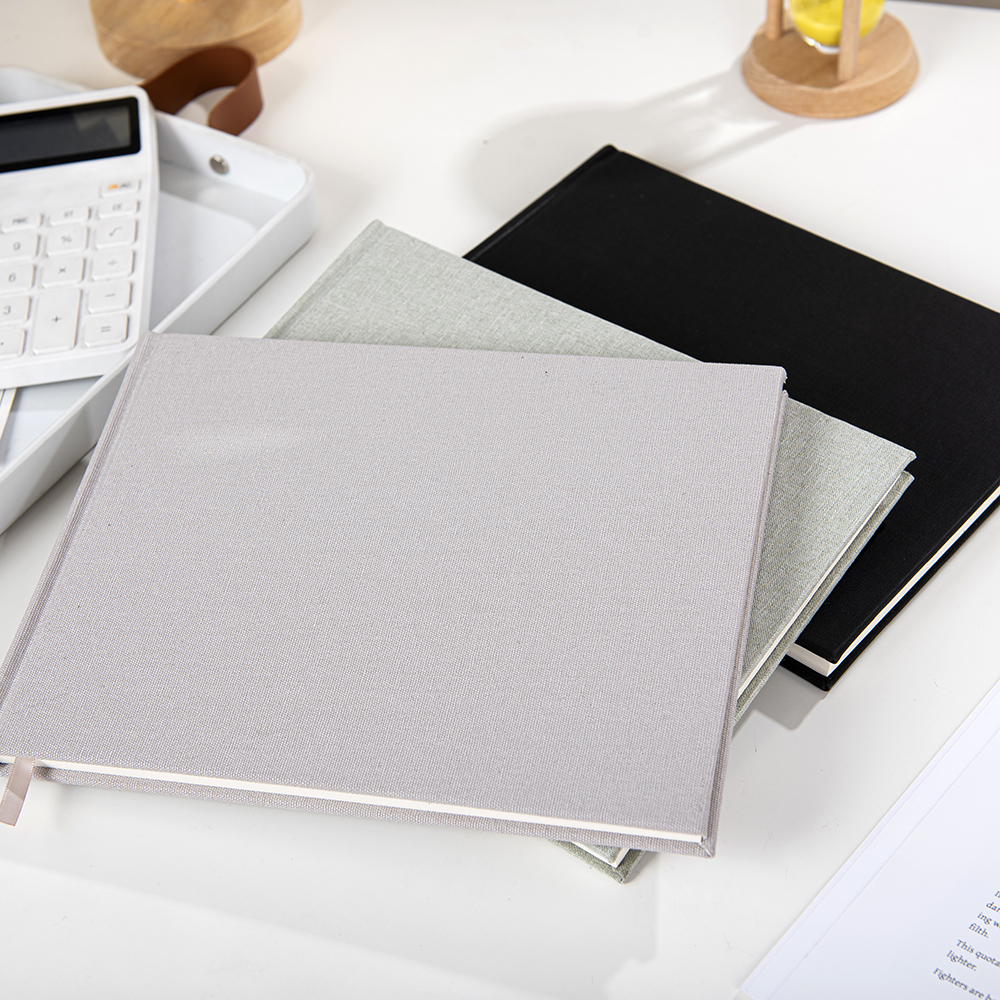 A4A5B5 size custom hardcover linen or pu leather guest book/vow book from factory use thick paper
