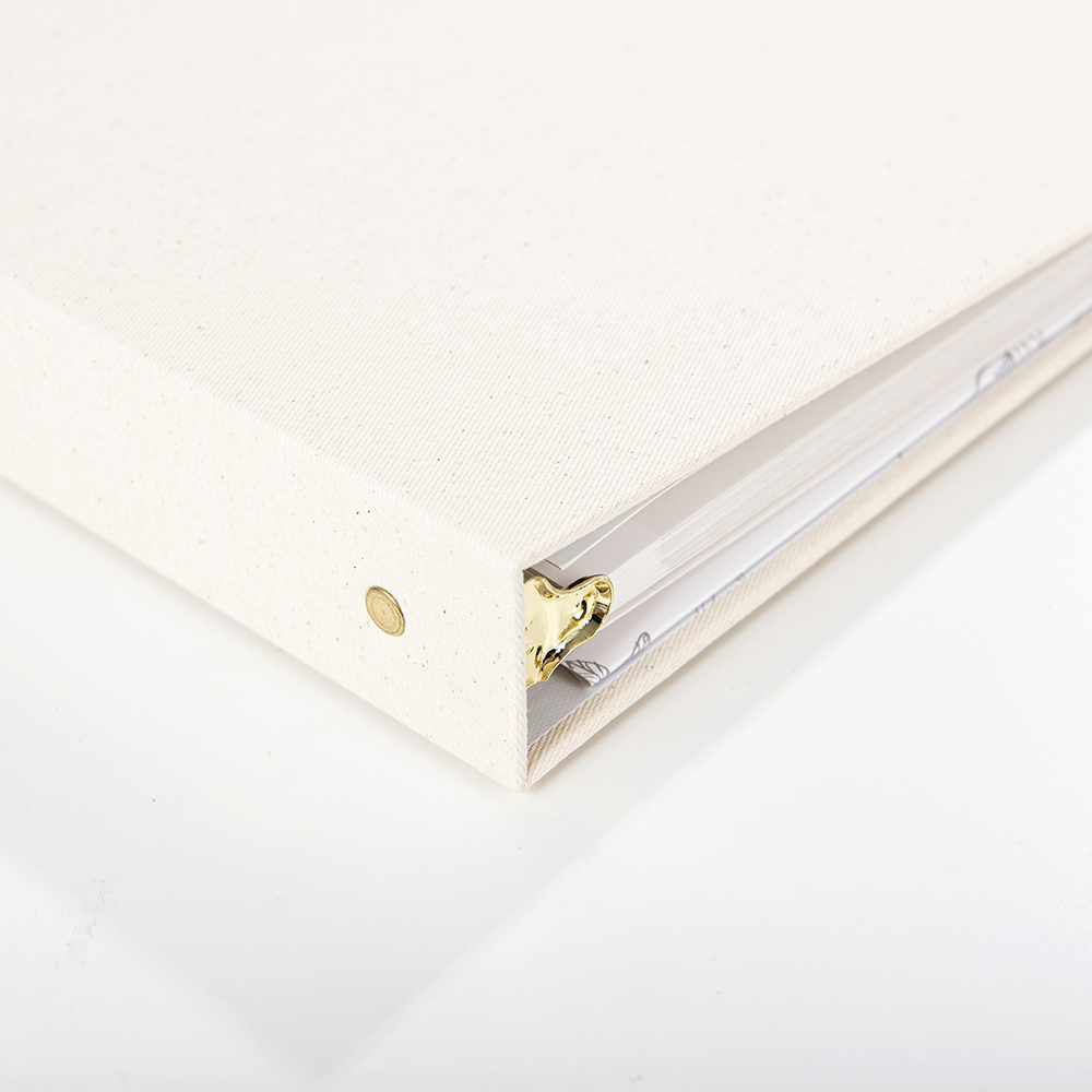 a4 size D OR O shaped ring binder linen or pu leather hardcover file folder with stamping logo