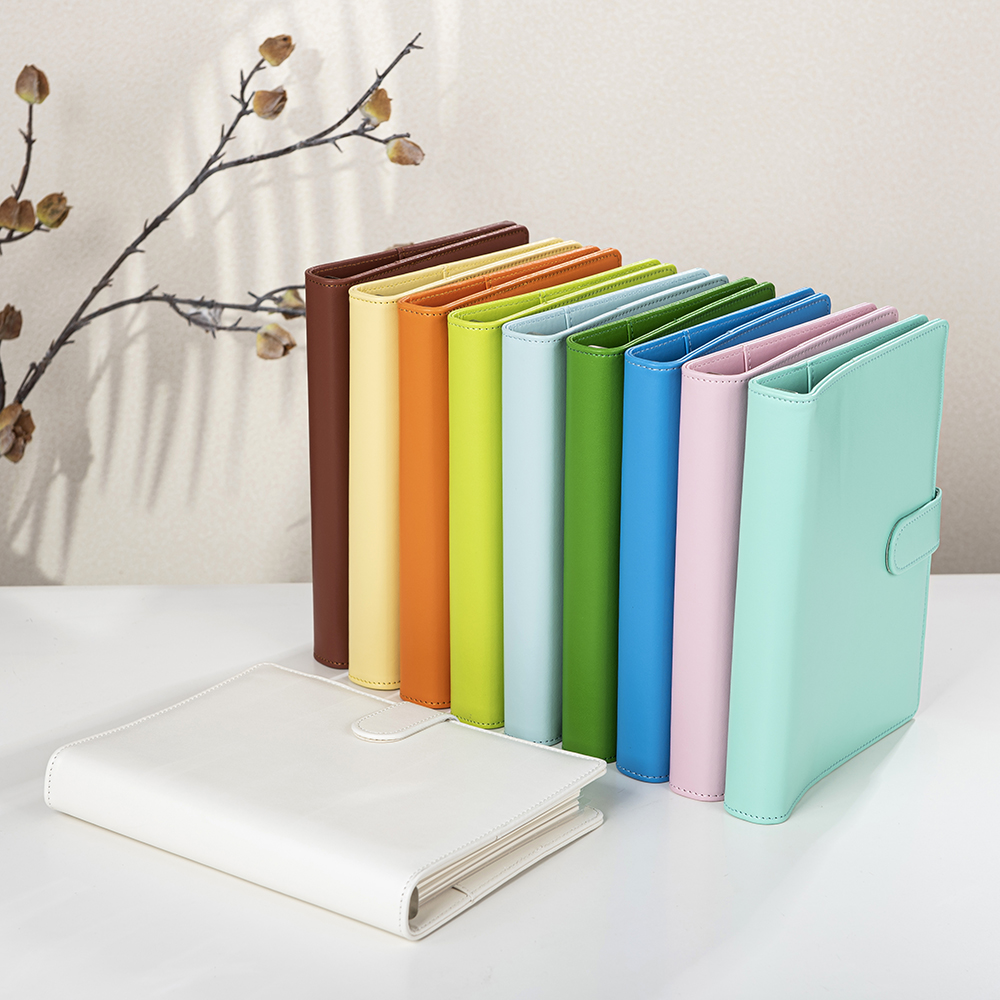 PU leather ring binder Loose Leaf Journal Agenda Planner Notebook Gift Set with Pen
